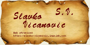 Slavko Vicanović vizit kartica